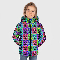 Куртка зимняя для мальчика МАЙНКРАФТ MINECRAFT ЦВЕТНЫЕ КРИПЕРЫ, цвет: 3D-красный — фото 2