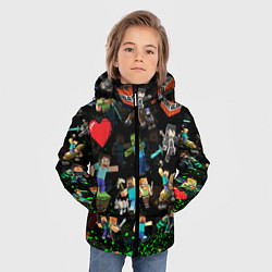 Куртка зимняя для мальчика МАЙНКРАФТ ПАТТЕРН ГЕРОИ ИГРЫ, цвет: 3D-черный — фото 2