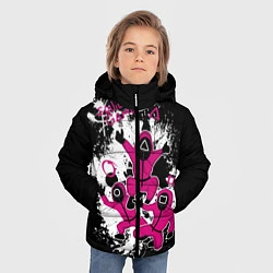 Куртка зимняя для мальчика Squid game: firework, цвет: 3D-черный — фото 2