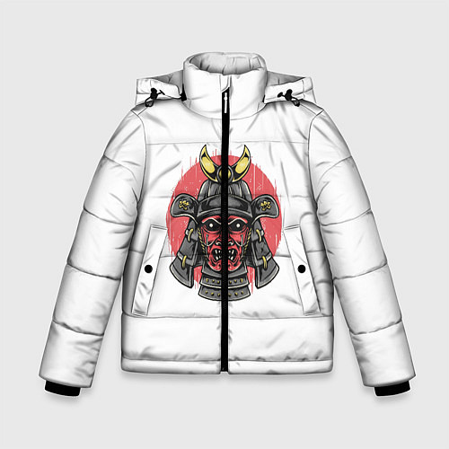 Зимняя куртка для мальчика Красный Шлем Самурая / 3D-Черный – фото 1