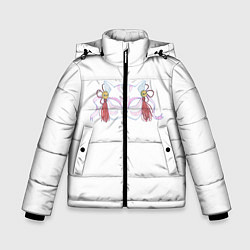 Куртка зимняя для мальчика Маска бакэнэко, цвет: 3D-светло-серый