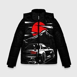 Куртка зимняя для мальчика MAZDA RX 7 Мазда при свете красной луны, цвет: 3D-красный