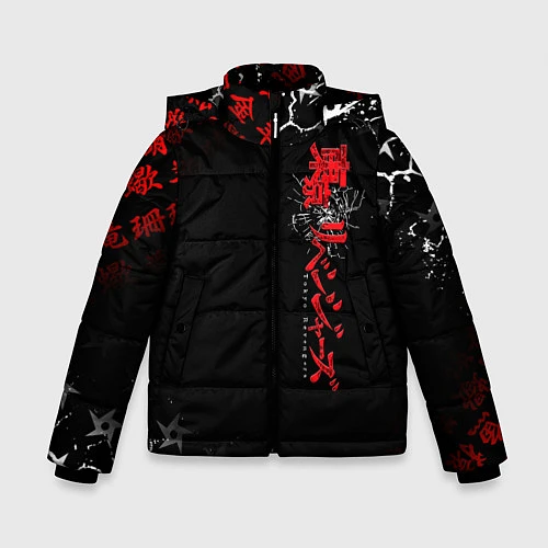 Зимняя куртка для мальчика TOKYO REVENGERS RED STYLE TEAM / 3D-Черный – фото 1