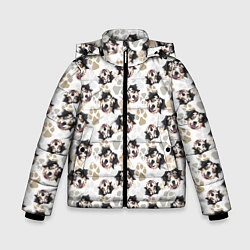 Куртка зимняя для мальчика Собака Австралийская Овчарка, цвет: 3D-черный