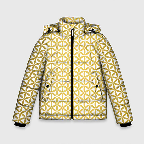 Зимняя куртка для мальчика Цветок Жизни золото / 3D-Черный – фото 1