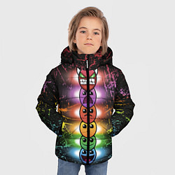 Куртка зимняя для мальчика Geometry Dash Levels, цвет: 3D-красный — фото 2