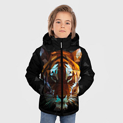 Куртка зимняя для мальчика Тигр стиль Low poly, цвет: 3D-красный — фото 2