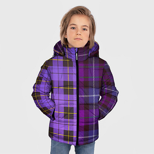 Зимняя куртка для мальчика Purple Checkered / 3D-Красный – фото 3