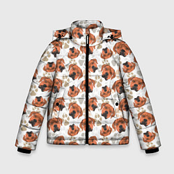 Куртка зимняя для мальчика Собака Родезийский Риджбек, цвет: 3D-светло-серый