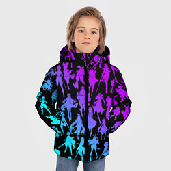 Куртка зимняя для мальчика GENSHI IMPACT HEROES NEON НЕОНОВЫЙ УЗОР, цвет: 3D-черный — фото 2