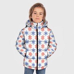 Куртка зимняя для мальчика Снежинки паттернsnowflakes pattern, цвет: 3D-красный — фото 2