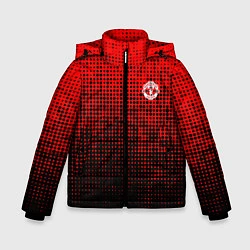 Куртка зимняя для мальчика MU red-black, цвет: 3D-светло-серый