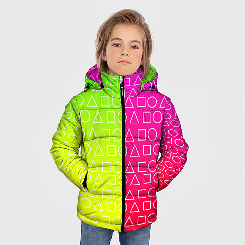 Зимняя куртка для мальчика Игра в кальмара розовыйжелтый / 3D-Красный – фото 3