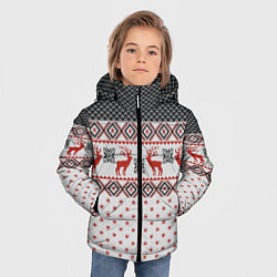 Куртка зимняя для мальчика НОВОГОДНИЙ УЗОР, цвет: 3D-светло-серый — фото 2