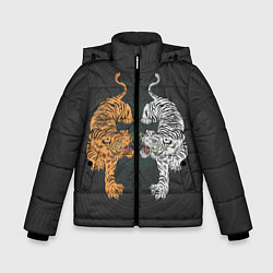 Куртка зимняя для мальчика Два тигра, цвет: 3D-светло-серый