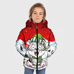 Куртка зимняя для мальчика Милый тигренок Новый 2022 год, цвет: 3D-светло-серый — фото 2