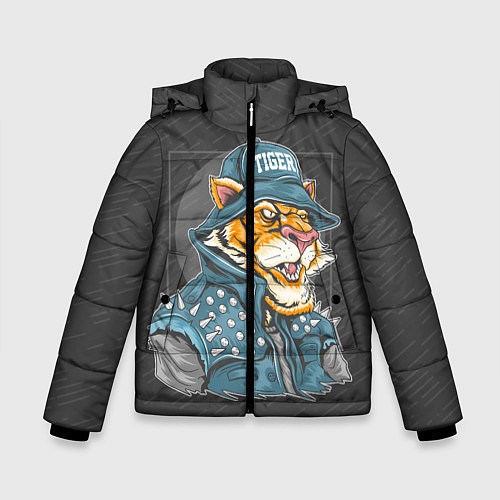 Зимняя куртка для мальчика Крутой тигр cool tiger / 3D-Светло-серый – фото 1