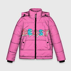 Куртка зимняя для мальчика Mr Beast Donut Pink edition, цвет: 3D-светло-серый