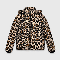 Куртка зимняя для мальчика Леопардовые Пятна, цвет: 3D-черный
