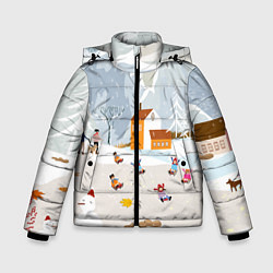 Куртка зимняя для мальчика Зимние Забавы 2022, цвет: 3D-красный