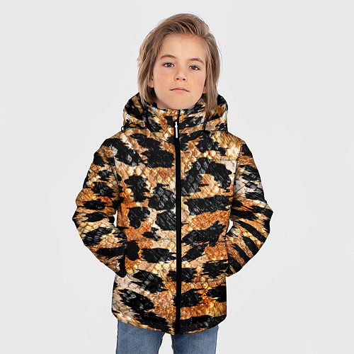 Зимняя куртка для мальчика Шкура тигра символ года 2022 / 3D-Красный – фото 3