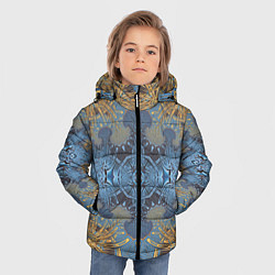 Куртка зимняя для мальчика Коллекция Фрактальная мозаика Желто-синий 292-6-n1, цвет: 3D-светло-серый — фото 2