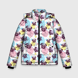 Куртка зимняя для мальчика Милые Мопсики, цвет: 3D-светло-серый