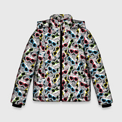 Куртка зимняя для мальчика Модные Собачки, цвет: 3D-черный