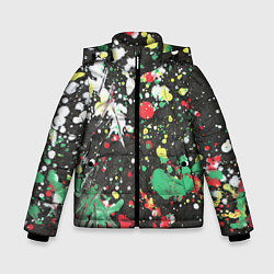 Куртка зимняя для мальчика Кляксомания, цвет: 3D-светло-серый
