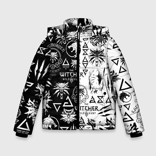 Зимняя куртка для мальчика THE WITCHER LOGOOMBING ВЕДЬМАК ПАТТЕРН / 3D-Черный – фото 1