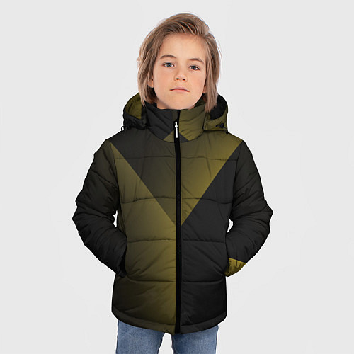 Зимняя куртка для мальчика Градиентные полосы / 3D-Красный – фото 3
