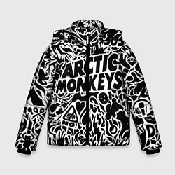 Куртка зимняя для мальчика Arctic monkeys Pattern, цвет: 3D-светло-серый