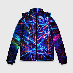 Куртка зимняя для мальчика NEON LINES Glowing Lines Effect, цвет: 3D-светло-серый