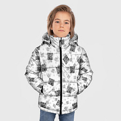 Куртка зимняя для мальчика PATTERN QR CODE, цвет: 3D-светло-серый — фото 2