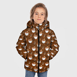Куртка зимняя для мальчика Need More Coffee Нужно Больше Кофе, цвет: 3D-светло-серый — фото 2