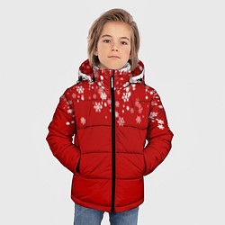 Куртка зимняя для мальчика Рождественские снежинки, цвет: 3D-светло-серый — фото 2