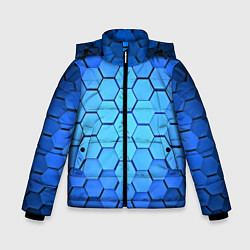 Куртка зимняя для мальчика Неоновые 3D ПЛИТЫ, цвет: 3D-черный