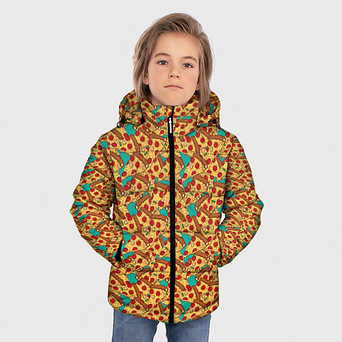 Зимняя куртка для мальчика Итальянская Пицца Pizza / 3D-Красный – фото 3