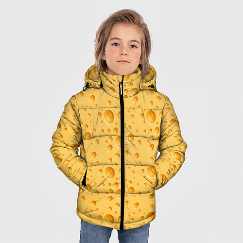 Зимняя куртка для мальчика Сыр Cheese / 3D-Светло-серый – фото 3