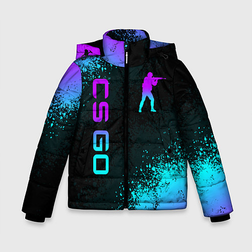 Зимняя куртка для мальчика CS GO NEON SYMBOL STYLE SKIN КС ГО НЕОН / 3D-Черный – фото 1