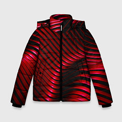 Куртка зимняя для мальчика Волны красного металла, цвет: 3D-черный