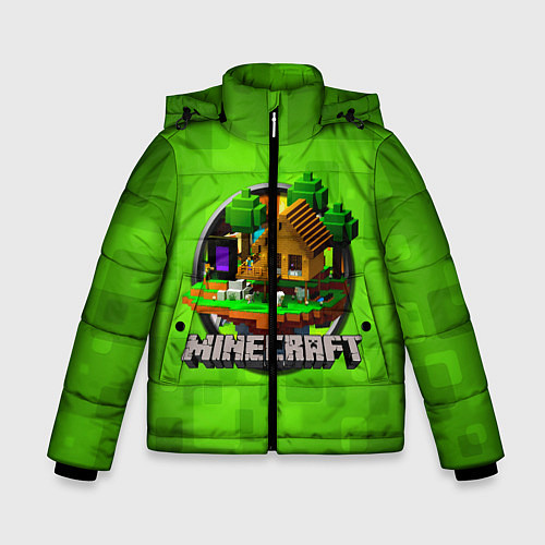 Зимняя куртка для мальчика Minecraft Logo Green / 3D-Светло-серый – фото 1