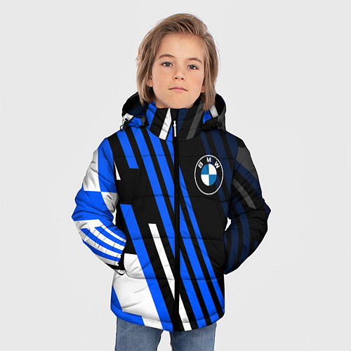 Зимняя куртка для мальчика БМВ BMW СИНИИ ЛИНИИ / 3D-Красный – фото 3