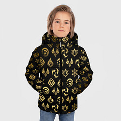 Куртка зимняя для мальчика GOLDEN GENSHIN IMPACT PATTERN ЗОЛОТО ГЕНШИН ИМПАКТ, цвет: 3D-черный — фото 2