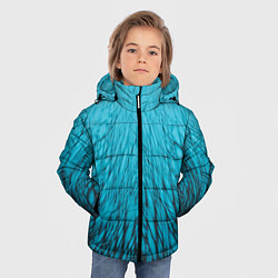 Куртка зимняя для мальчика Коллекция Rays Лучи Голубой и черный Абстракция 65, цвет: 3D-черный — фото 2