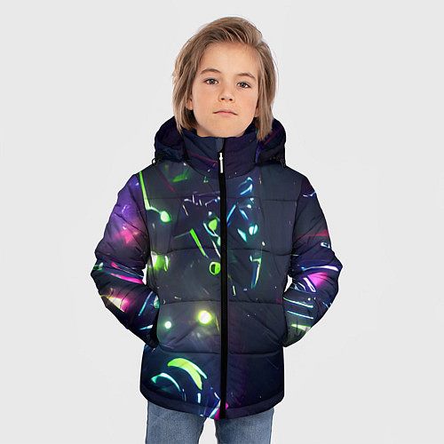 Зимняя куртка для мальчика Космическая битва / 3D-Светло-серый – фото 3