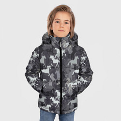 Куртка зимняя для мальчика Табун Лошадей, цвет: 3D-светло-серый — фото 2