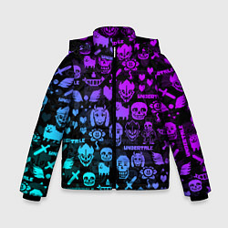 Куртка зимняя для мальчика UNDERTALE NEON PATTERN УЗОР, цвет: 3D-красный