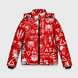 Куртка зимняя для мальчика THE WITCHER LOGOBOMBING ЛОГОТИПЫ ВЕДЬМАКА, цвет: 3D-красный