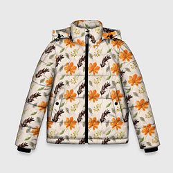 Куртка зимняя для мальчика Осенний пейзаж, цвет: 3D-светло-серый